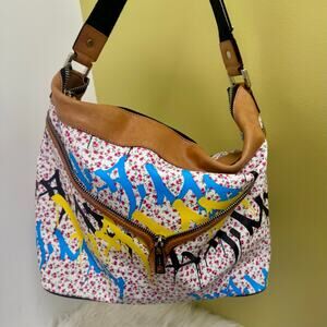 L.A.M.B. Gwen Stefani Y2K VTG Ditzy Floral Graffiti Hobo Grandvale Handbag